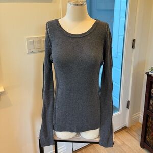 One Gray Day Back Detail Sweater - Slate